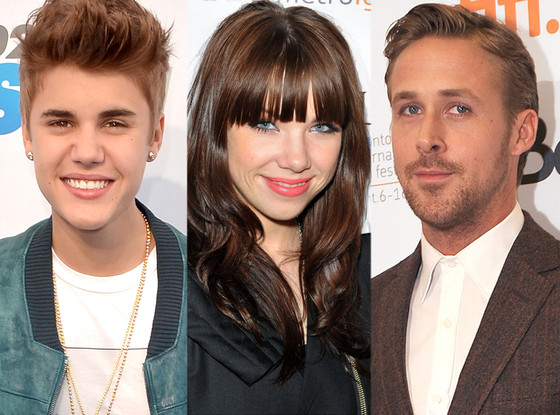 Justin Bieber, Carly Rae Jepsen, Ryan Gosling Justin Bieber, Carly Rae Jepsen, Ryan Gosling
